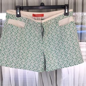 Anthropologie Cartonnier green lace overlay shorts
